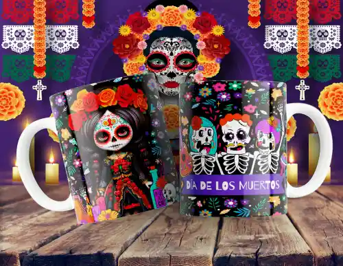 vectores plantilas CATRINA,DÍA DE MUERTOS,HALLOWEEN,